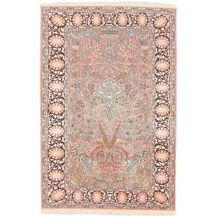 Carpetfine Handwoven Pink/Black/Green Rug Wayfair.co.uk